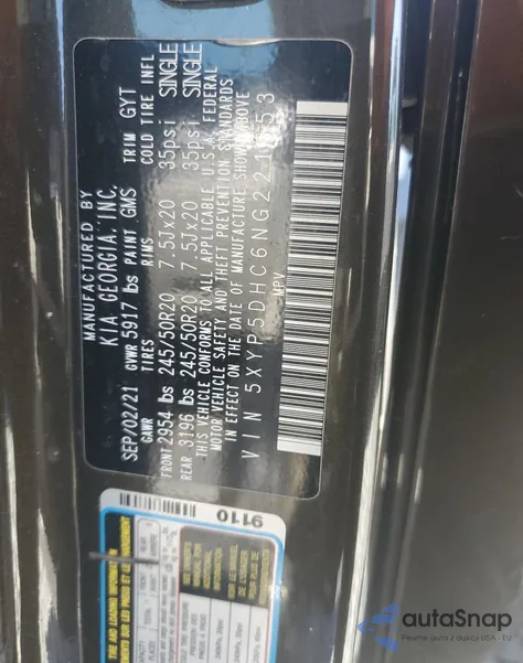 2022 Kia Telluride Sx from USA, damaged, VIN 5XYP5DHC6NG221853